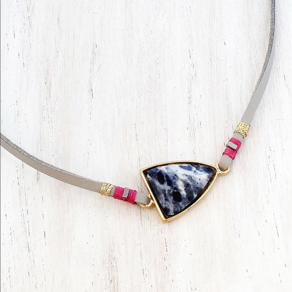 Sodalite Choker Necklace Reduce Negativity NEW - Picture 3 of 4